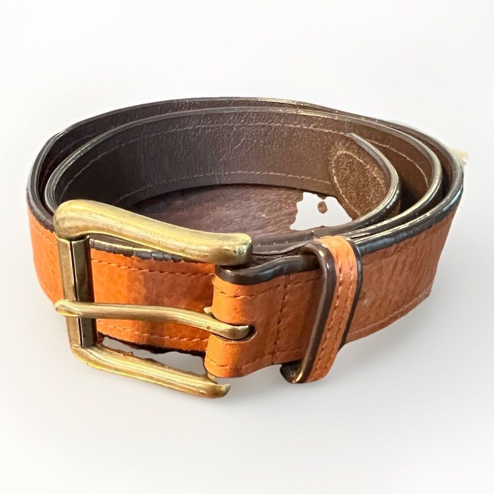 Polo by Ralph Lauren Brown Leather Belt with Brass Buckle